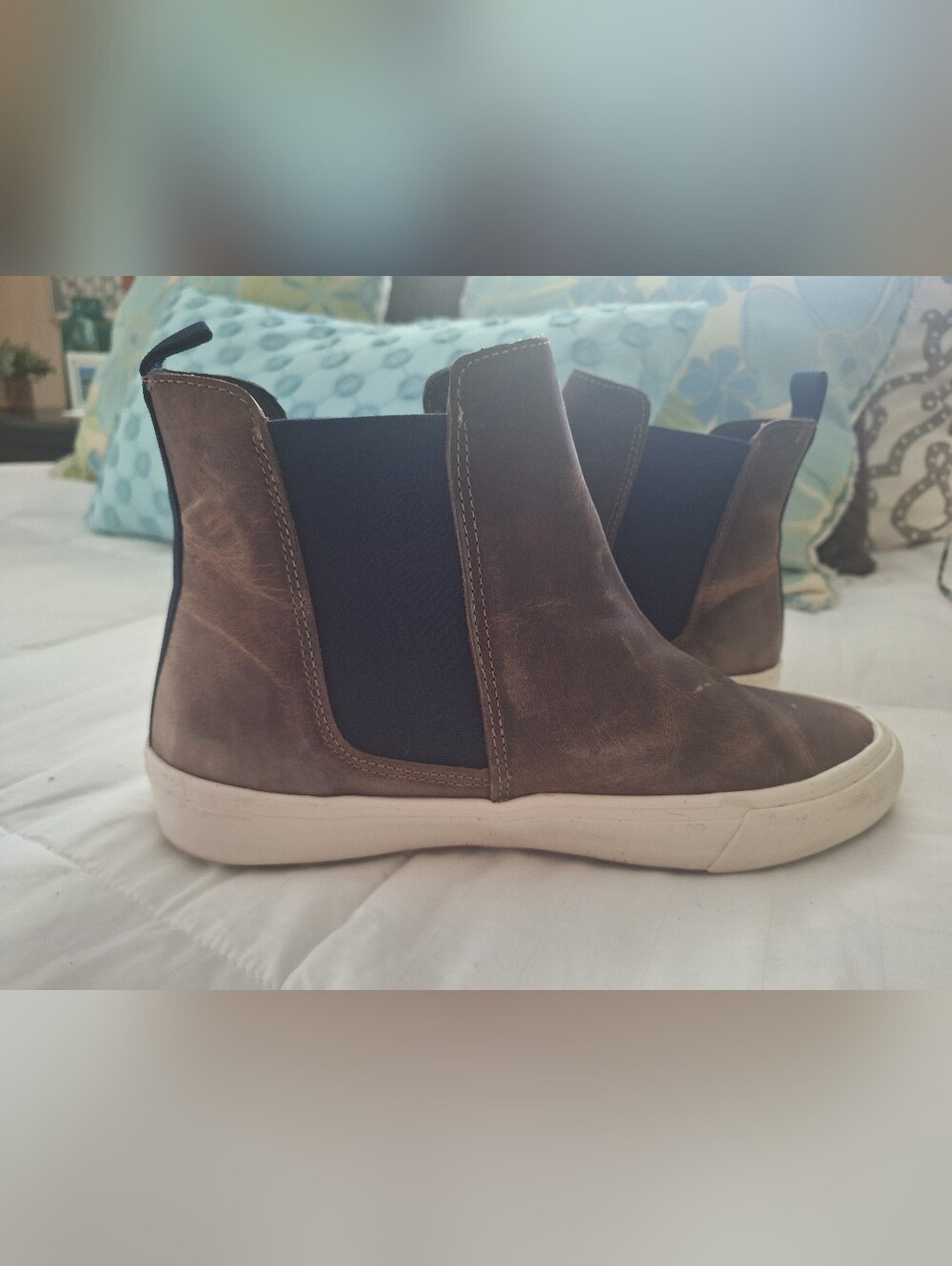 Seavees/Brown Leather Chelsea Sneaker Boots SZ 10